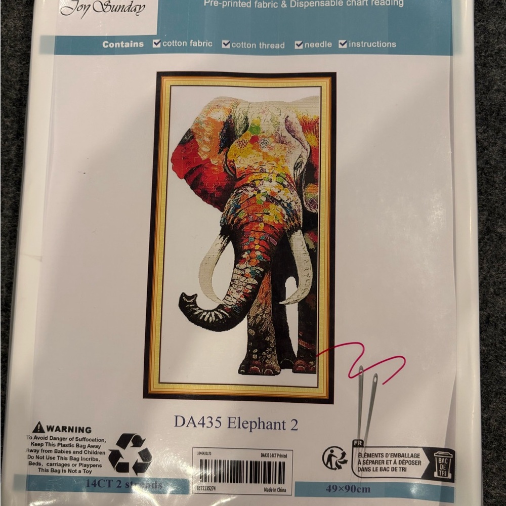 Joy Sunday Cross Stitch Kit #DA435 Elephant 2  New